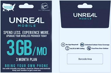 UNREAL Mobile Sim Kit w/ 3-Month Unlimited Plan Only $15 on Target.com  (Regularly $45)